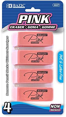 Pink Flat Erasers